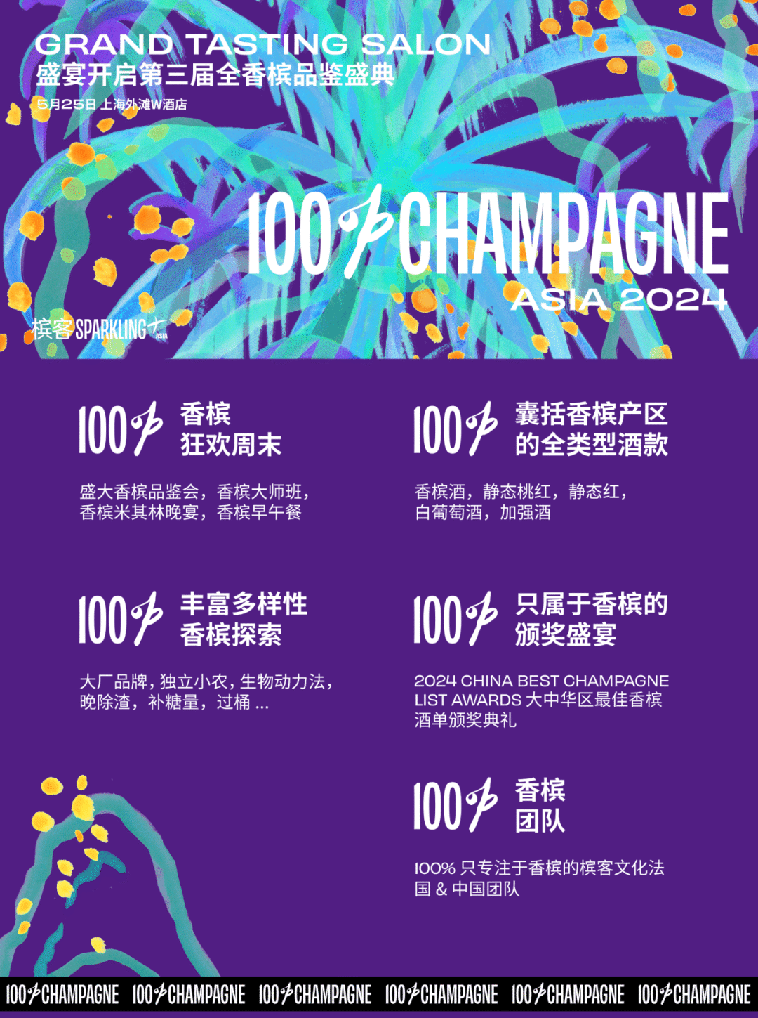100% CHAMPAGNE 2024 早鸟票倒计时，近 50 家酒庄阵容陆续揭晓！