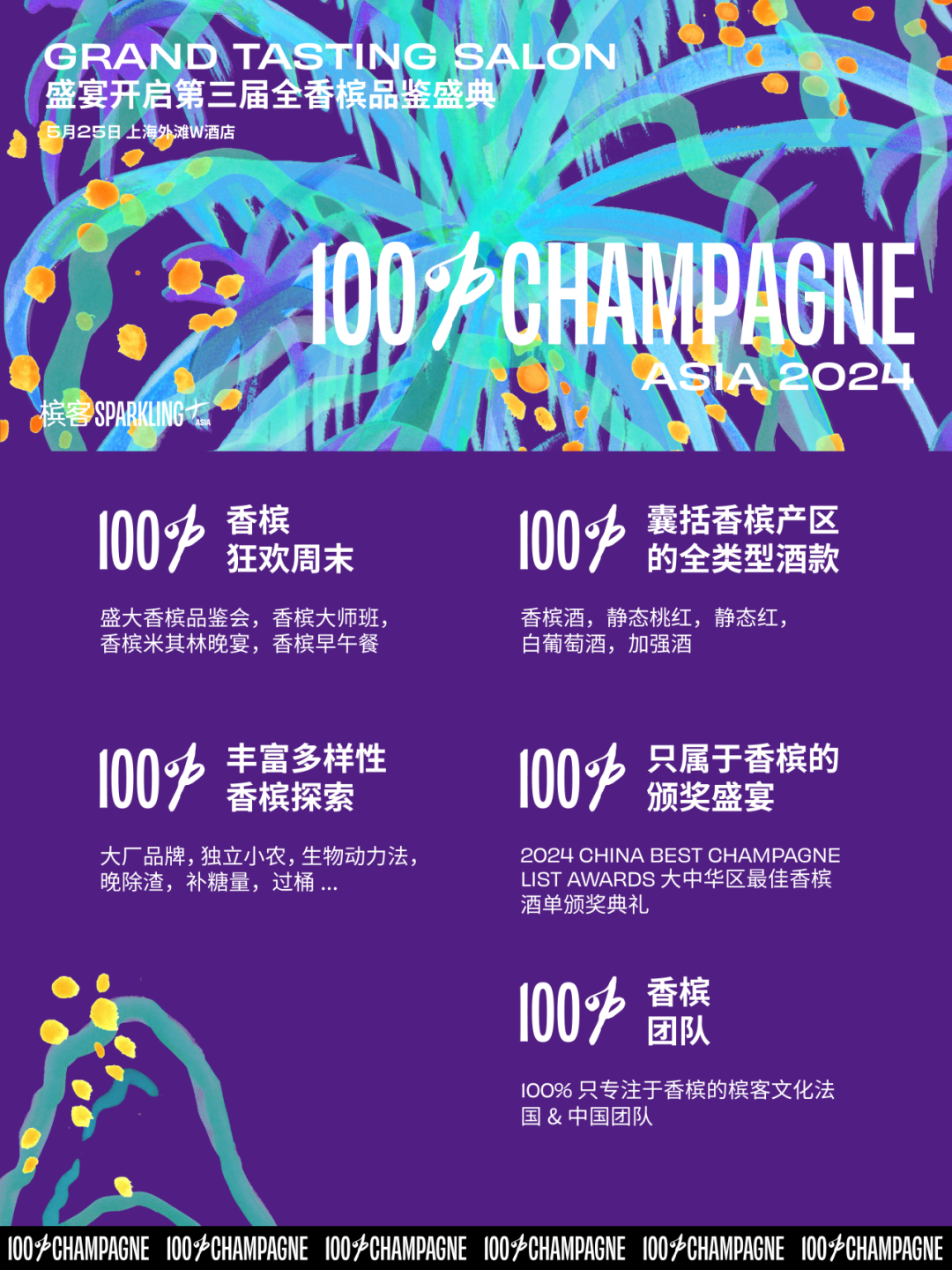 专属酒店房间预定开放，100% CHAMPAGNE 2024 年度香槟自由周末！