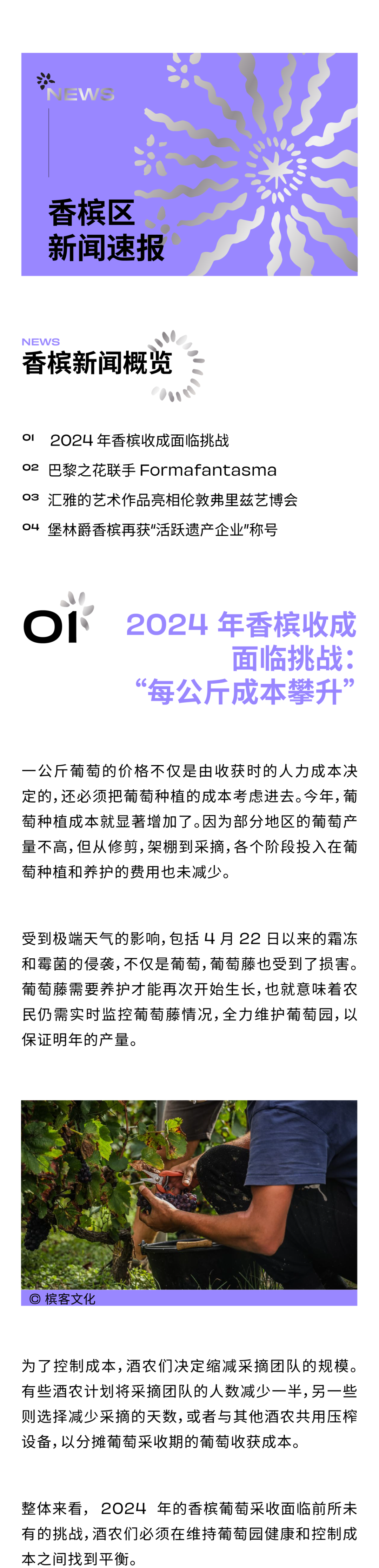 香槟新闻 | 2024 年香槟收成面临挑战 | 汇雅的艺术作品亮相伦敦弗里兹艺博会